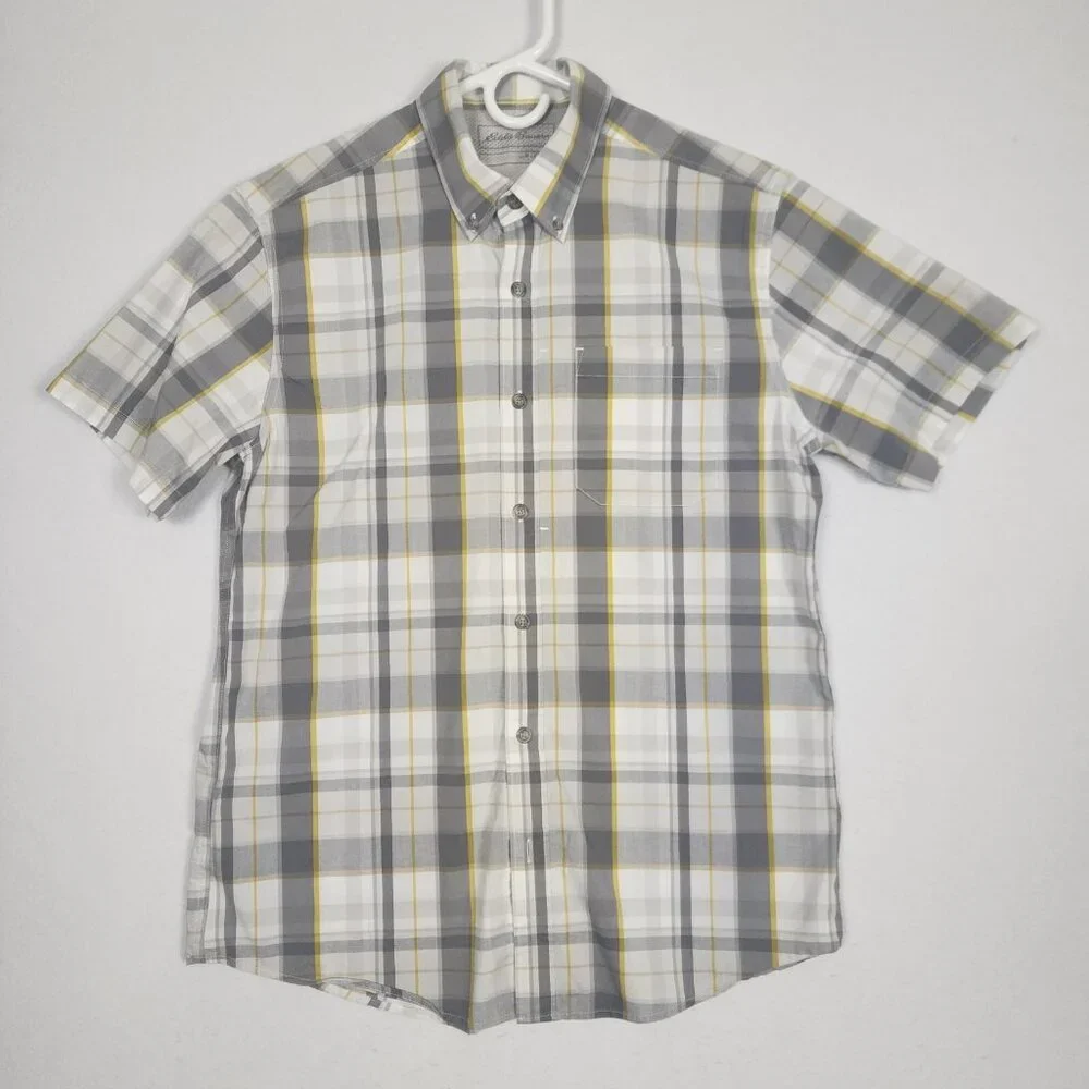 Lot of 2 Eddie Bauer Mens Shirt Sz M‎ & L Classic Fit Short Sleeve